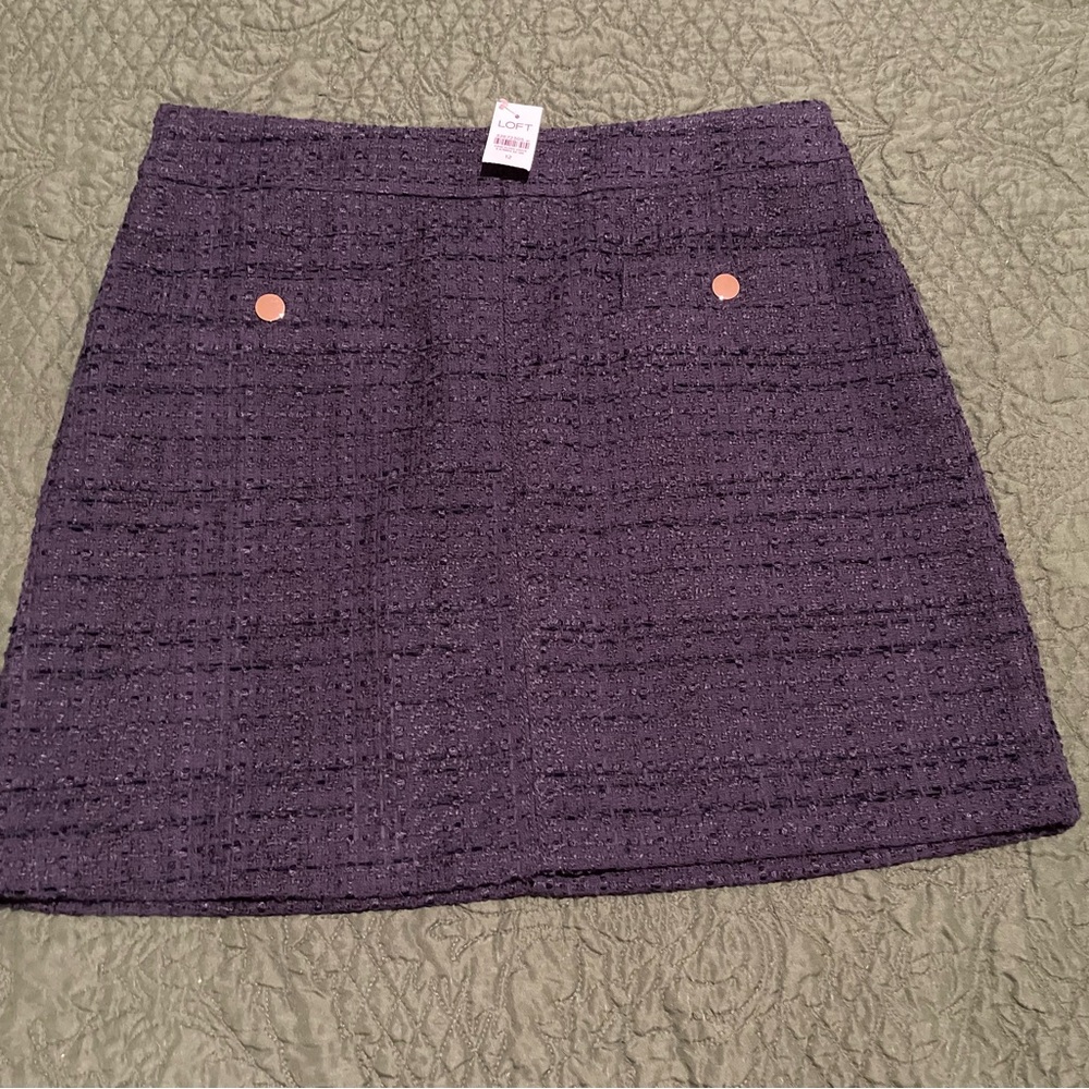 LOFT Navy Blue Mini A-Line Skirt